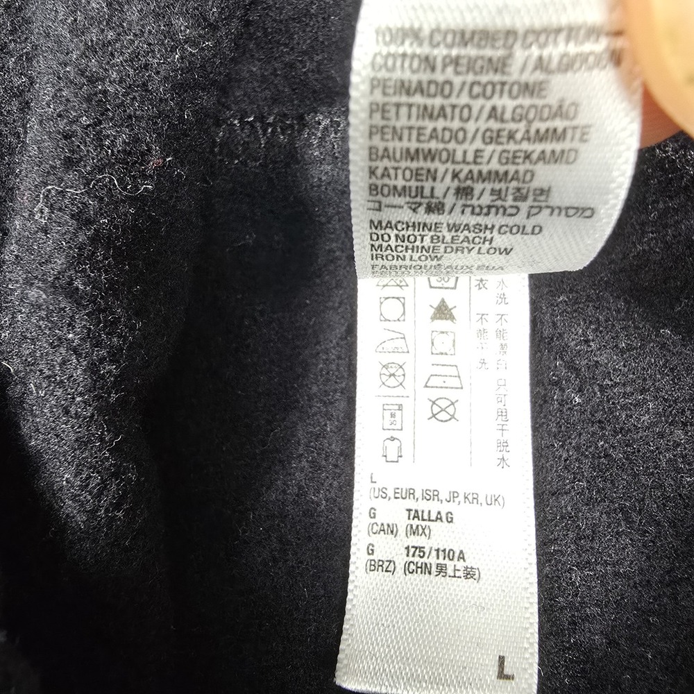 American Apparel California Fleece College Enlisted Hoodie Black Mens Large USA - Picture 5 of 6